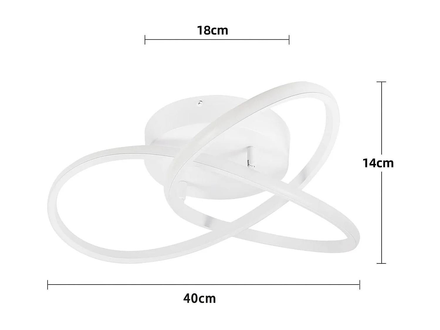 NETTLIFE Plafonnier LED Blanc Dimmable 40CM Moderne avec Télécommande Lampe Design Géométrie 33W pour Salon Chambre Cuisine Couloir Studio