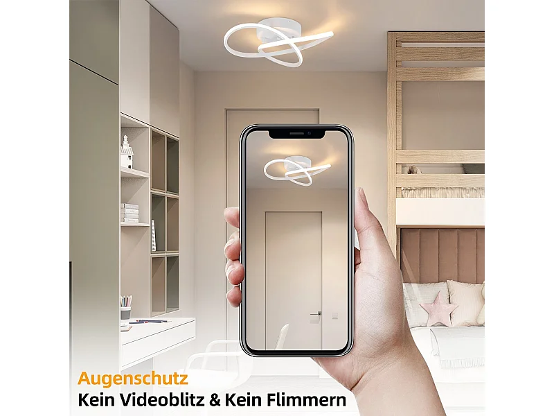 NETTLIFE biała lampa sufitowa LED z możliwością przyciemniania 40CM nowoczesna z pilotem lampa w kształcie geometrii 33W do salonu sypialnia kuchnia korytarz Studio