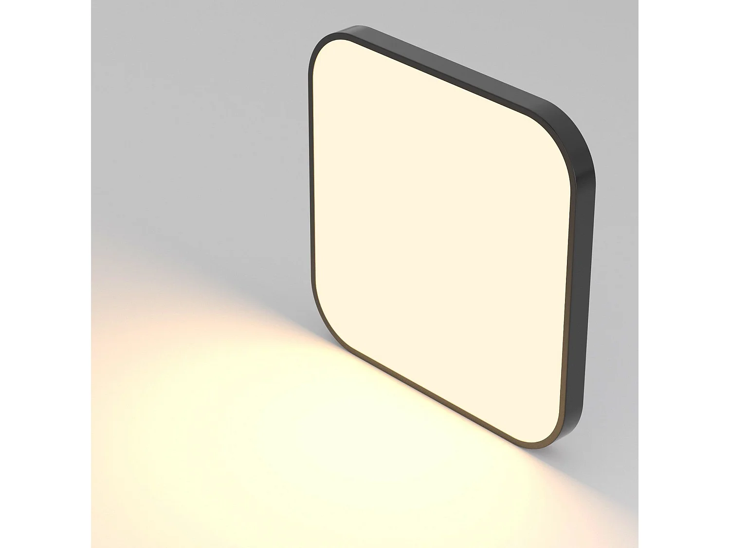 NETTLIFE Plafonnier LED Plat 27cm Lampe de Cuisine Noir Blanc Chaud 19W Chambre Carrée Lampe de Bain IP44 pour Cuisine Couloir Salle de Bain