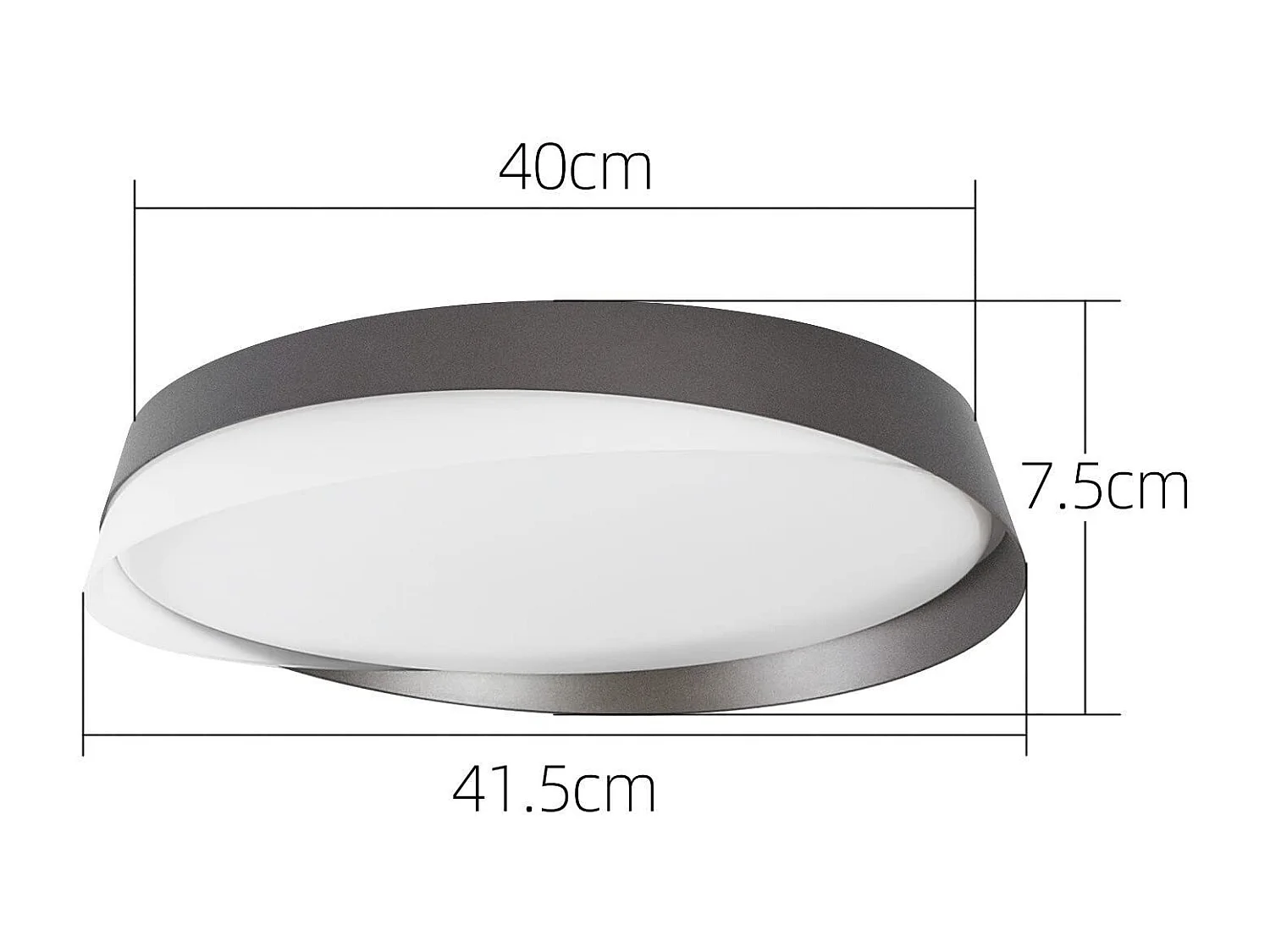 NETTLIFE LED Plafondlamp - Zwart - Rond - Modern - Dimbaar 3000-6000K - 36W Woonkamerlamp met Afstandsbediening - voor Slaapkamer | Keuken | Hal | Eetkamer