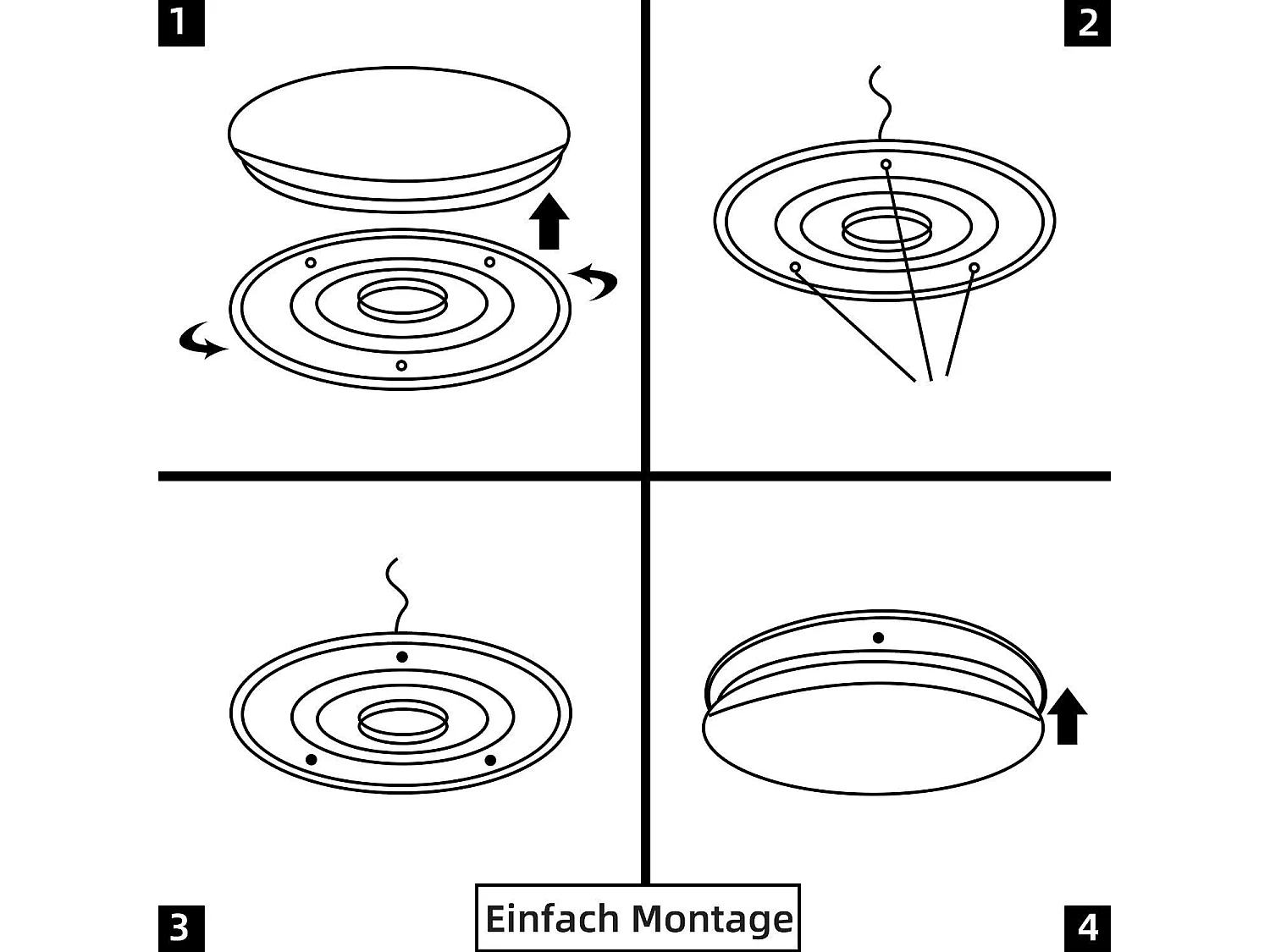 NETTLIFE LED Plafondlamp - Zwart - Rond - Modern - Dimbaar 3000-6000K - 36W Woonkamerlamp met Afstandsbediening - voor Slaapkamer | Keuken | Hal | Eetkamer