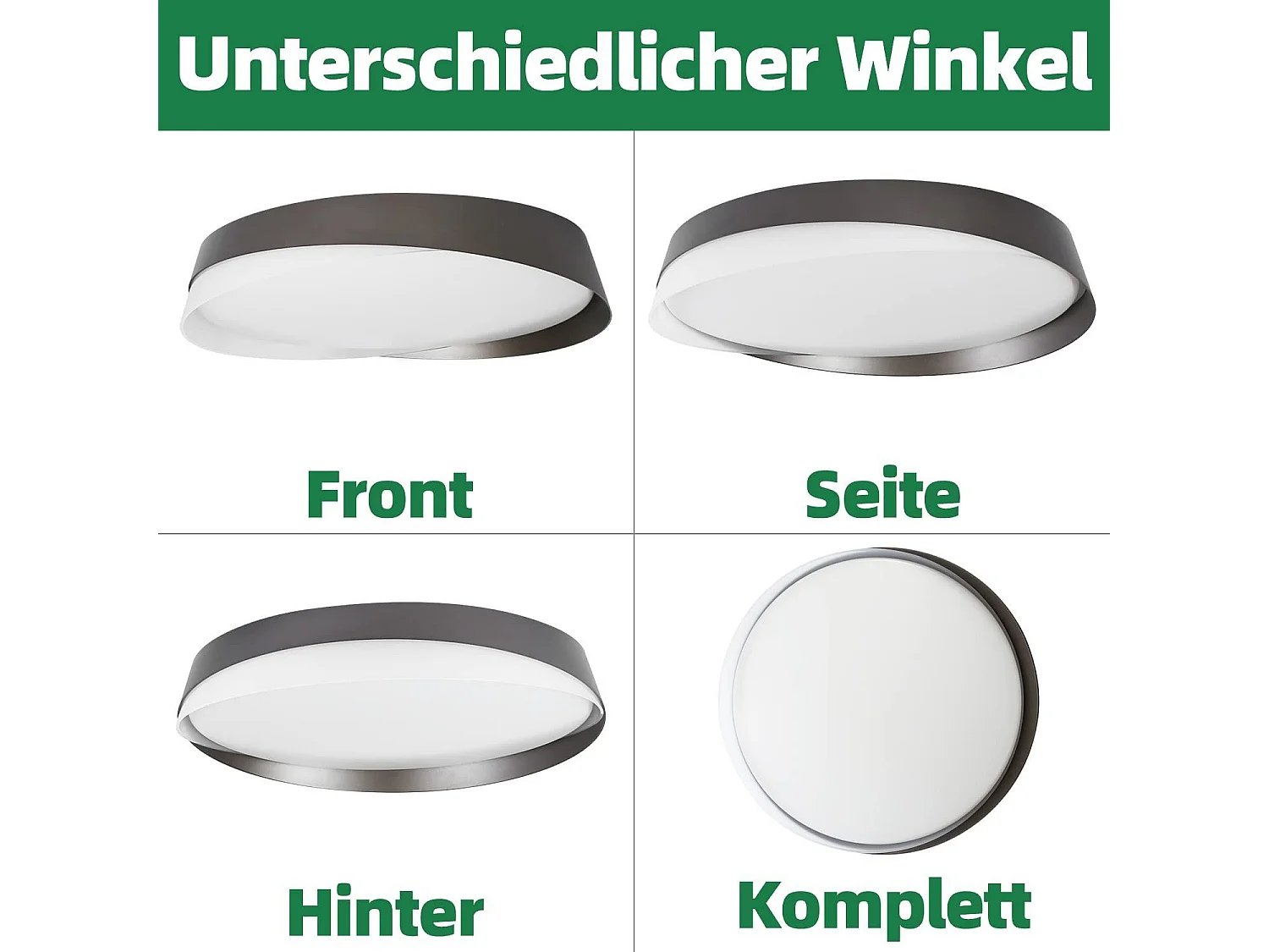 NETTLIFE Plafonnier LED 36W, 3000K-6000K, 41,5*41,5*7,5 cm Dimmable Noir avec Télécommande Chambre Rond Moderne pour Cuisine Couloir Salle à Manger