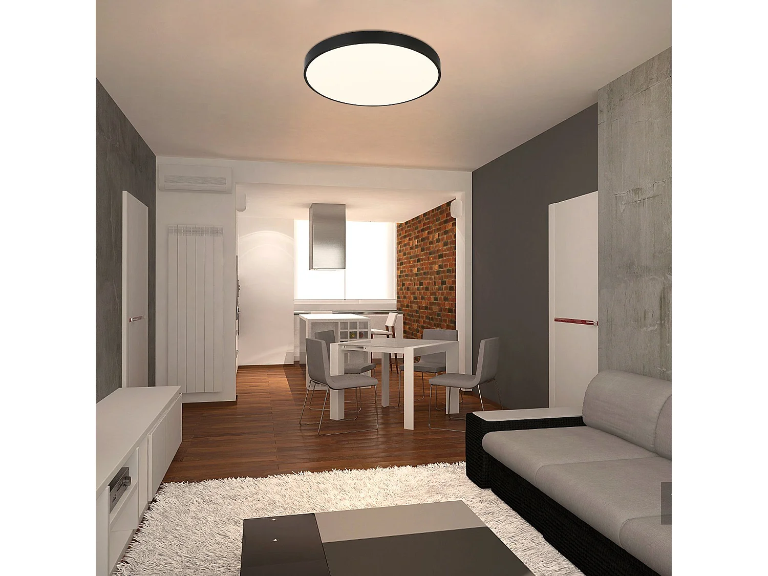 NETTLIFE LED plafondlamp, platte slaapkamerlamp, 17W, zwarte lamp, warm witte lamp, IP44 ronde lamp voor badkamer en woonkamer