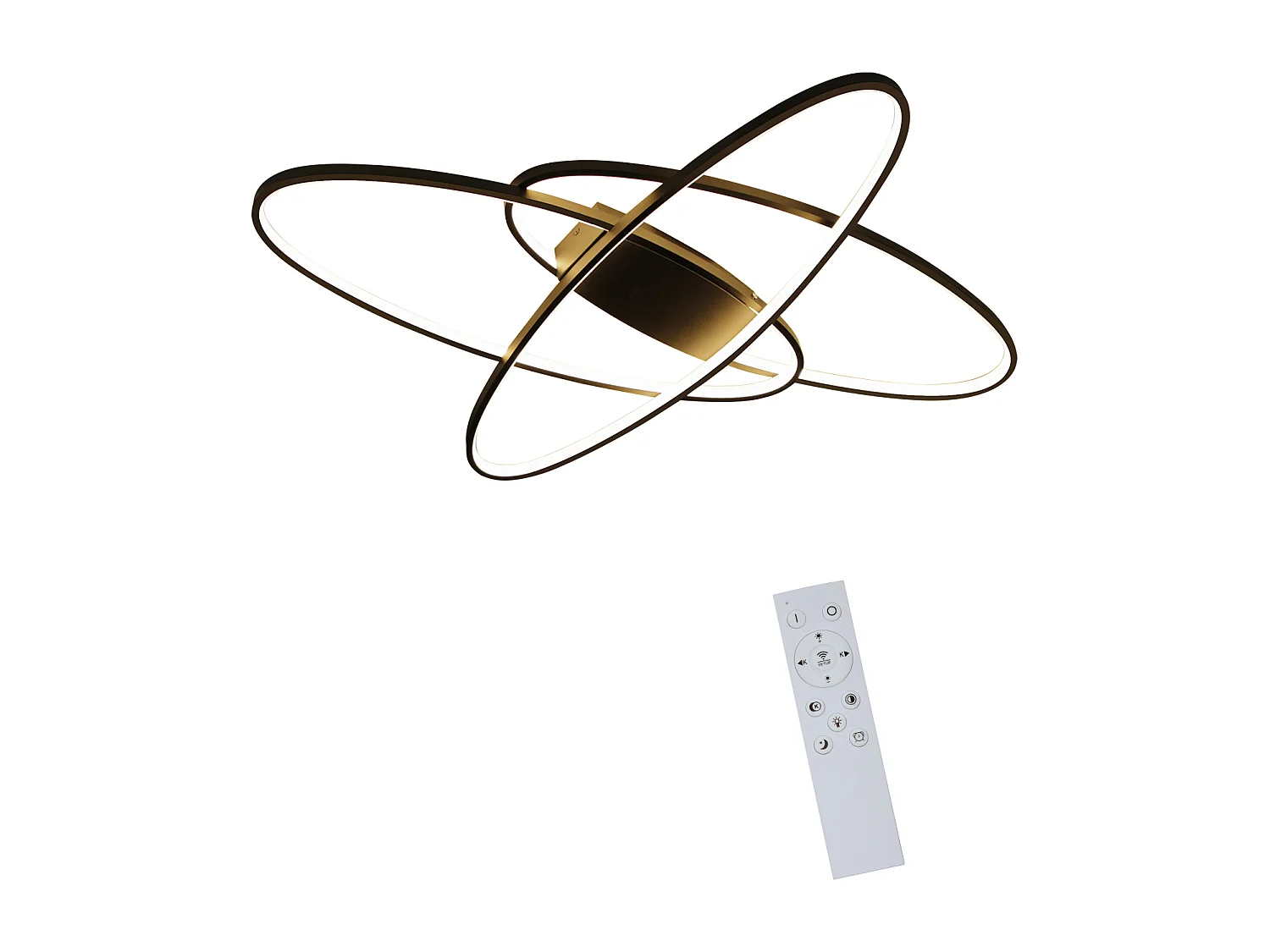 NETTLIFE Plafonnier LED Noir 75 W à intensité variable avec télécommande Intérieur Moderne pour Salon Chambre Cuisine Salle à Manger et Bureau