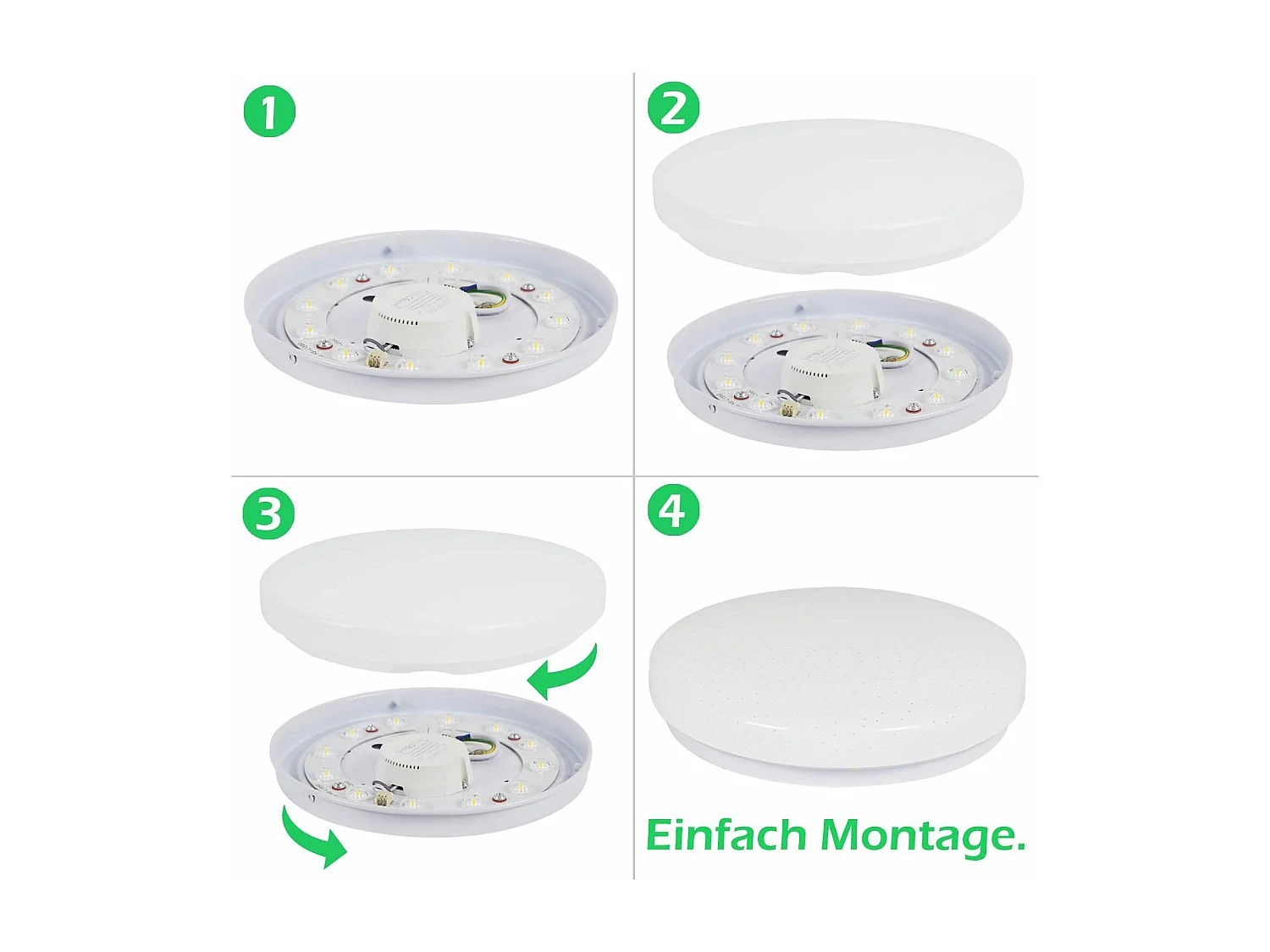 NETTLIFE Plafonnier LED 21 cm 15 W Chambre Couloir Lampe Blanc Neutre Rond Couloir Étoile Décor pour Cuisine Chambre d'enfant Salle à Manger