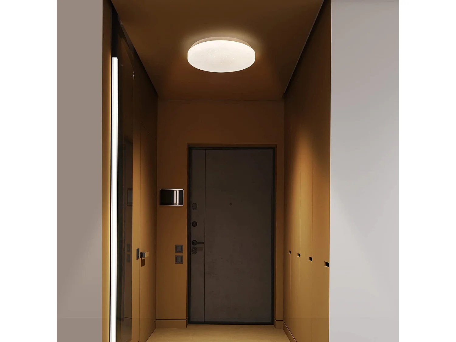 NETTLIFE Plafonnier LED 21 cm 15 W Chambre Couloir Lampe Blanc Neutre Rond Couloir Étoile Décor pour Cuisine Chambre d'enfant Salle à Manger