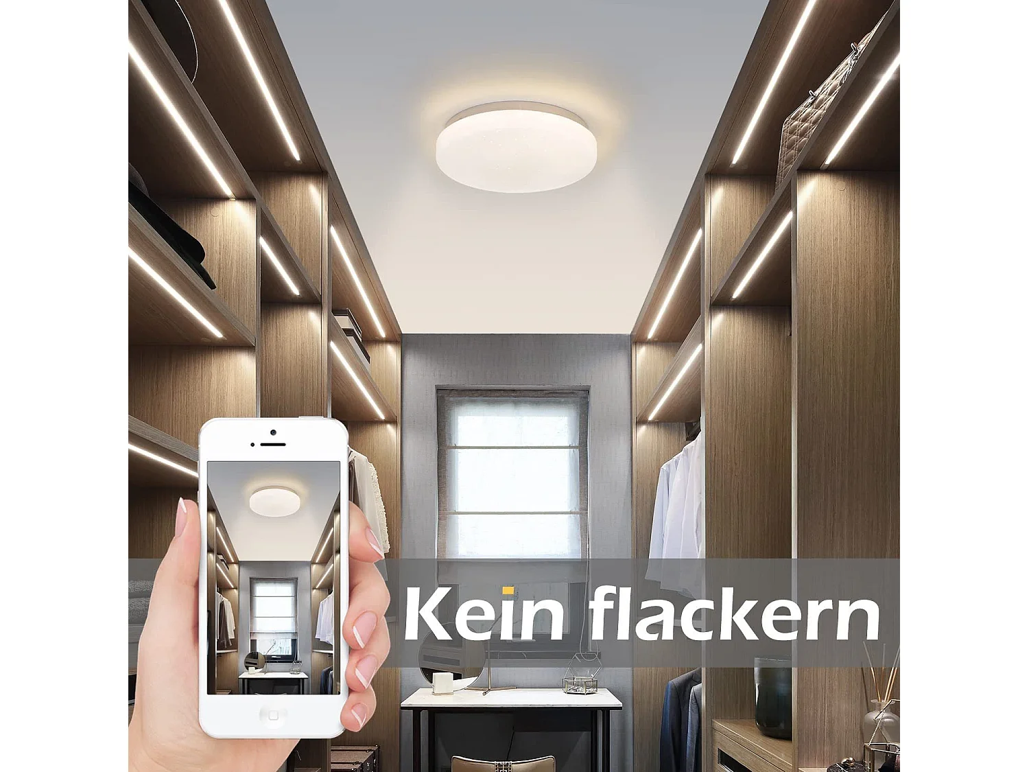 NETTLIFE Plafonnier LED 21 cm 15 W Chambre Couloir Lampe Blanc Neutre Rond Couloir Étoile Décor pour Cuisine Chambre d'enfant Salle à Manger