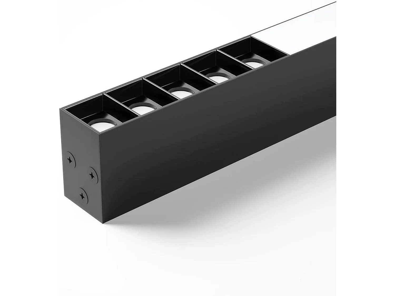 NETTLIFE czarna lampa sufitowa LED 25W długa nowoczesna lampa do salonu z możliwością przyciemniania z pilotem 80CM do sypialni biurowej