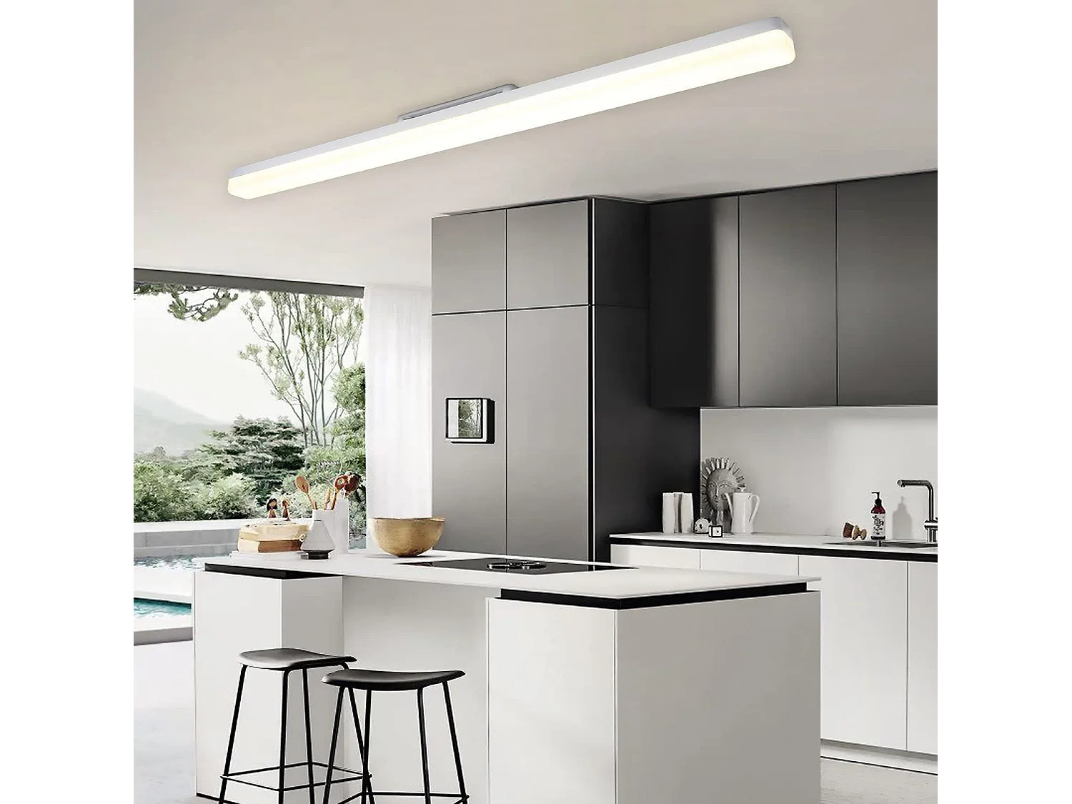 NETTLIFE LED Plafondlamp wit 4000K neutraal wit  daglichtlamp 90CM 36W rechthoekig keukenlamp 3240LM