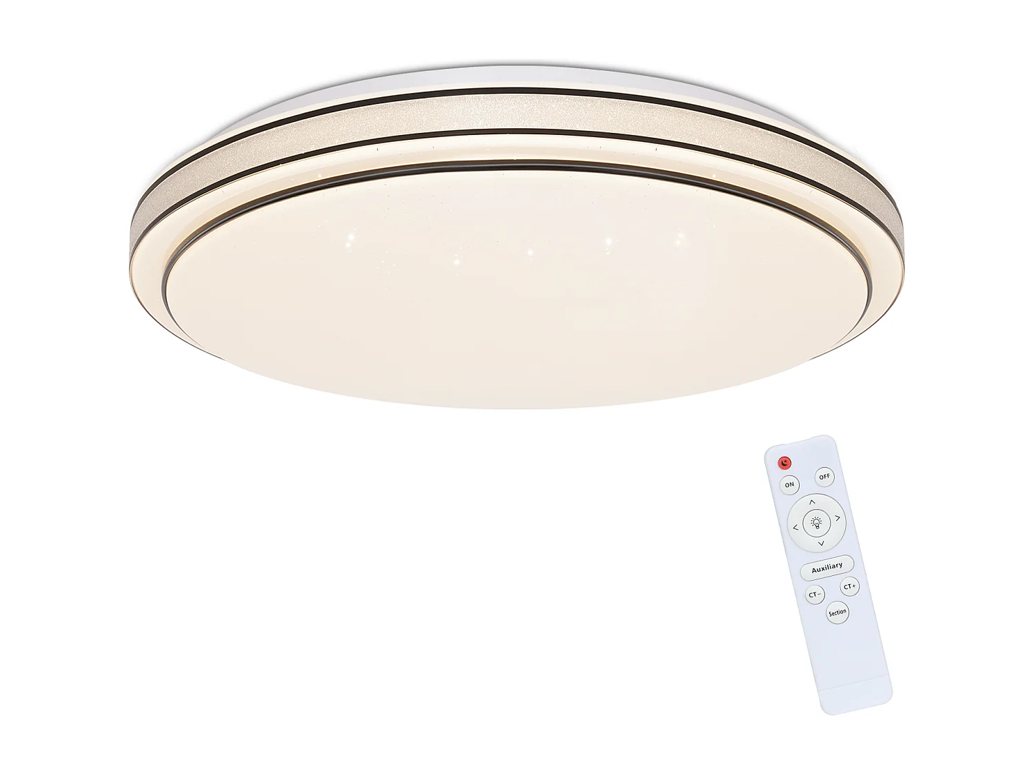 NETTLIFE Plafonnier LED Moderne Rond 40cm Ciel Étoilé Intensité Variable avec Télécommande Lampe de Chambre 44W pour Salon Cuisine Couloir