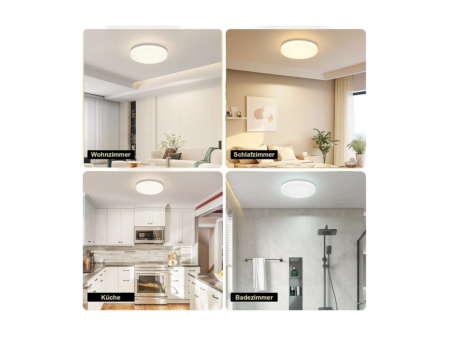NETTLIFE Plafondlamp LED plat - ronde - dimbaar met afstandsbediening 18W - IP54 waterdicht - Ø22CM slaapkamerlamp voor keuken hal badkamer