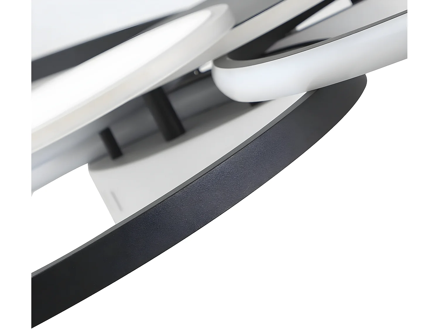 NETTLIFE Plafondlamp LED Zwart 6-Lichts Grote 72 W Modern Ringe Design Woonkamerlamp 94 cm Dimbaar met Afstandsbediening voor Slaapkamer | Keuken | Eetkamer