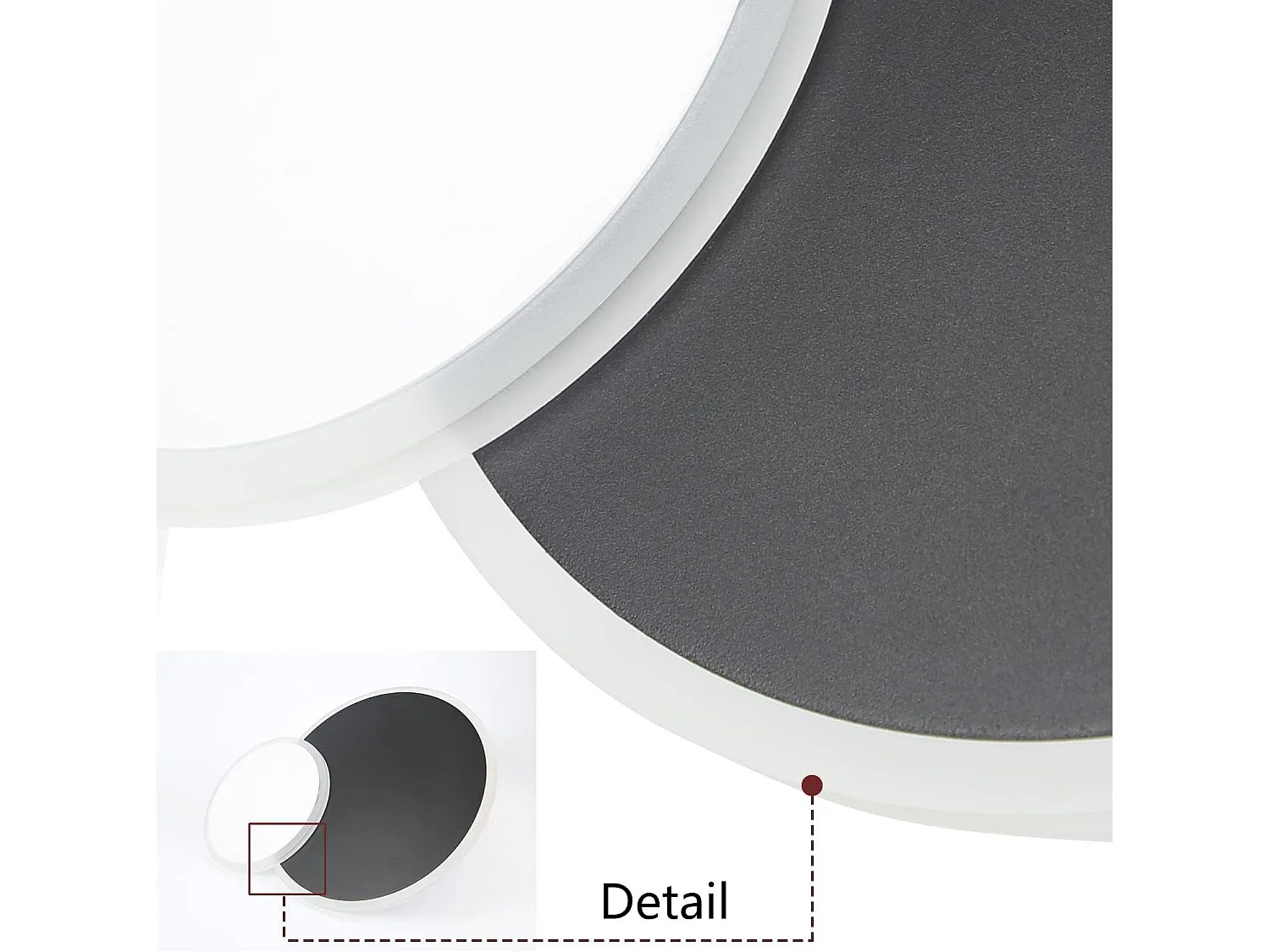 NETTLIFE Plafondlamp LED Zwart 6-Lichts Grote 72 W Modern Ringe Design Woonkamerlamp 94 cm Dimbaar met Afstandsbediening voor Slaapkamer | Keuken | Eetkamer