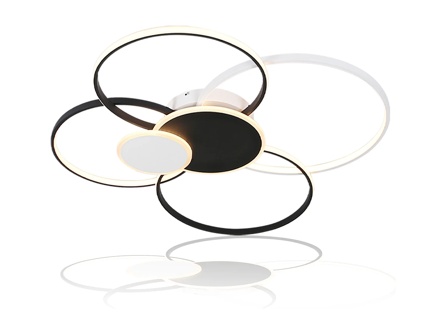 NETTLIFE Lampa sufitowa LED do salonu - duża nowoczesna lampa do salonu 94 cm z możliwością ściemniania 72 W z pilotem do sypialni biuro w hotelu kuchnia