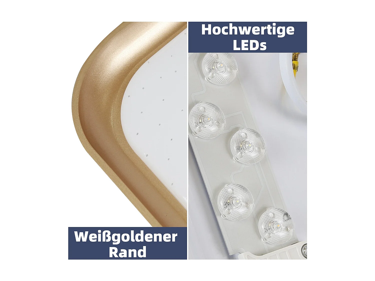 NETTLIFE Plafonnier LED Lampe de Chambre à Coucher Dimmable avec Télécommande 30 cm Lampe de Cuisine Moderne 32 W Lampe de Salon Carrée Blanc