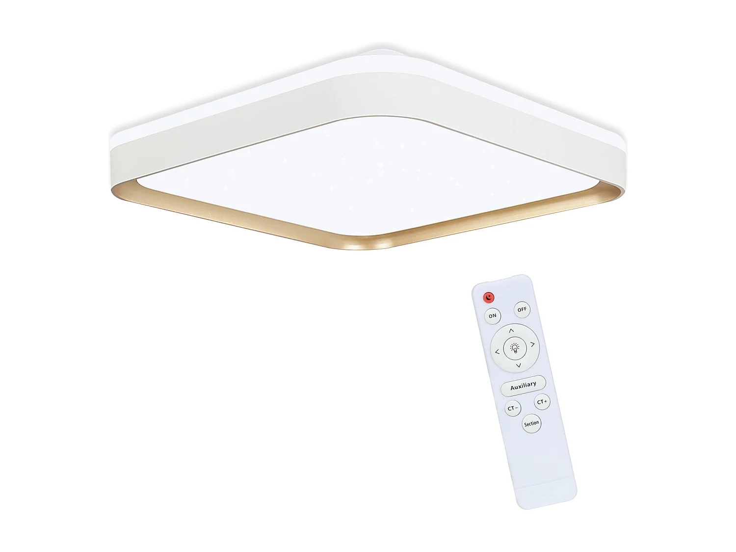 NETTLIFE Plafonnier LED Lampe de Chambre à Coucher Dimmable avec Télécommande 30 cm Lampe de Cuisine Moderne 32 W Lampe de Salon Carrée Blanc