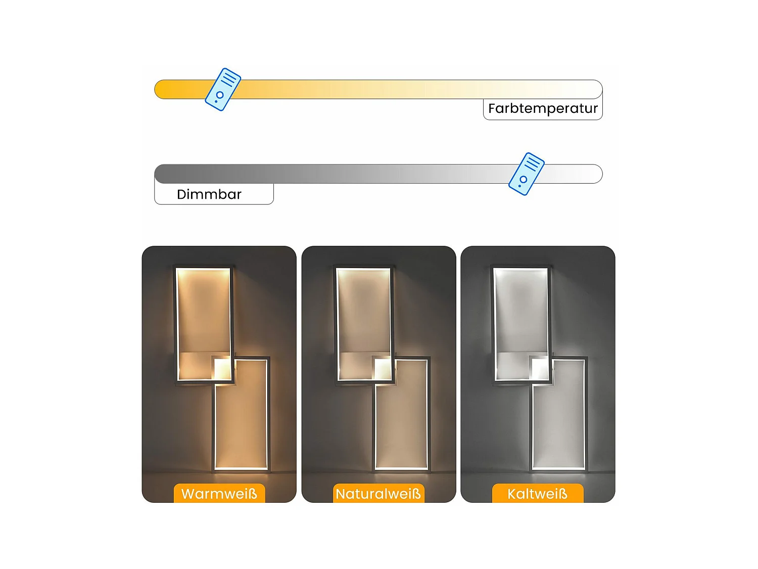 Moderne 48 W 80 cm weißes Metall LED-Deckenleuchte dimmbar mit rechteckigem Design