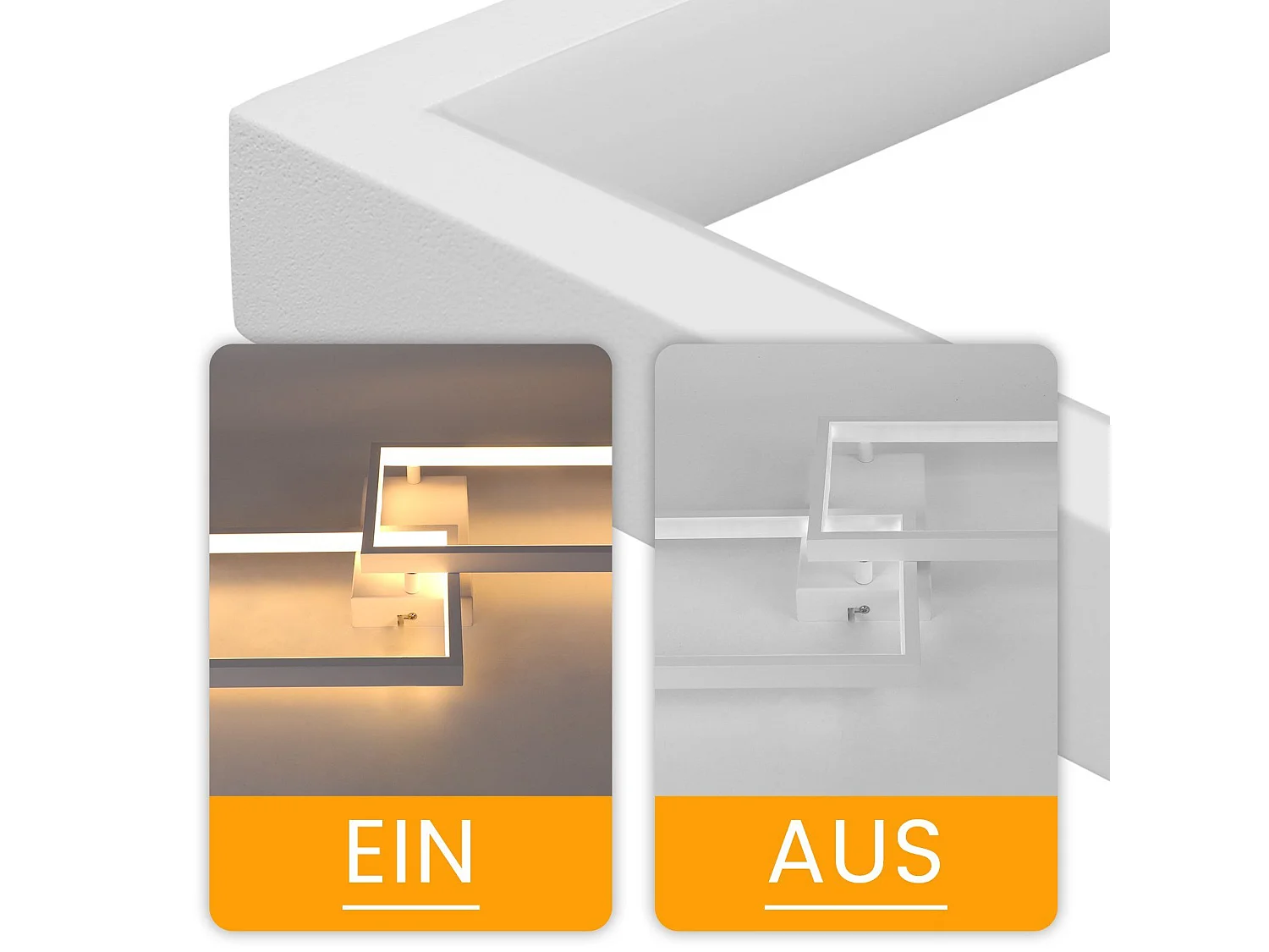 NETTLIFE Plafondlamp LED 80cm Dimbaar 2-Lichts Wit met Afstandsbediening rechthoekig Moderne Plafondverlichting Metaal voor Slaapkamer | Keuken | Eetkamer 48W