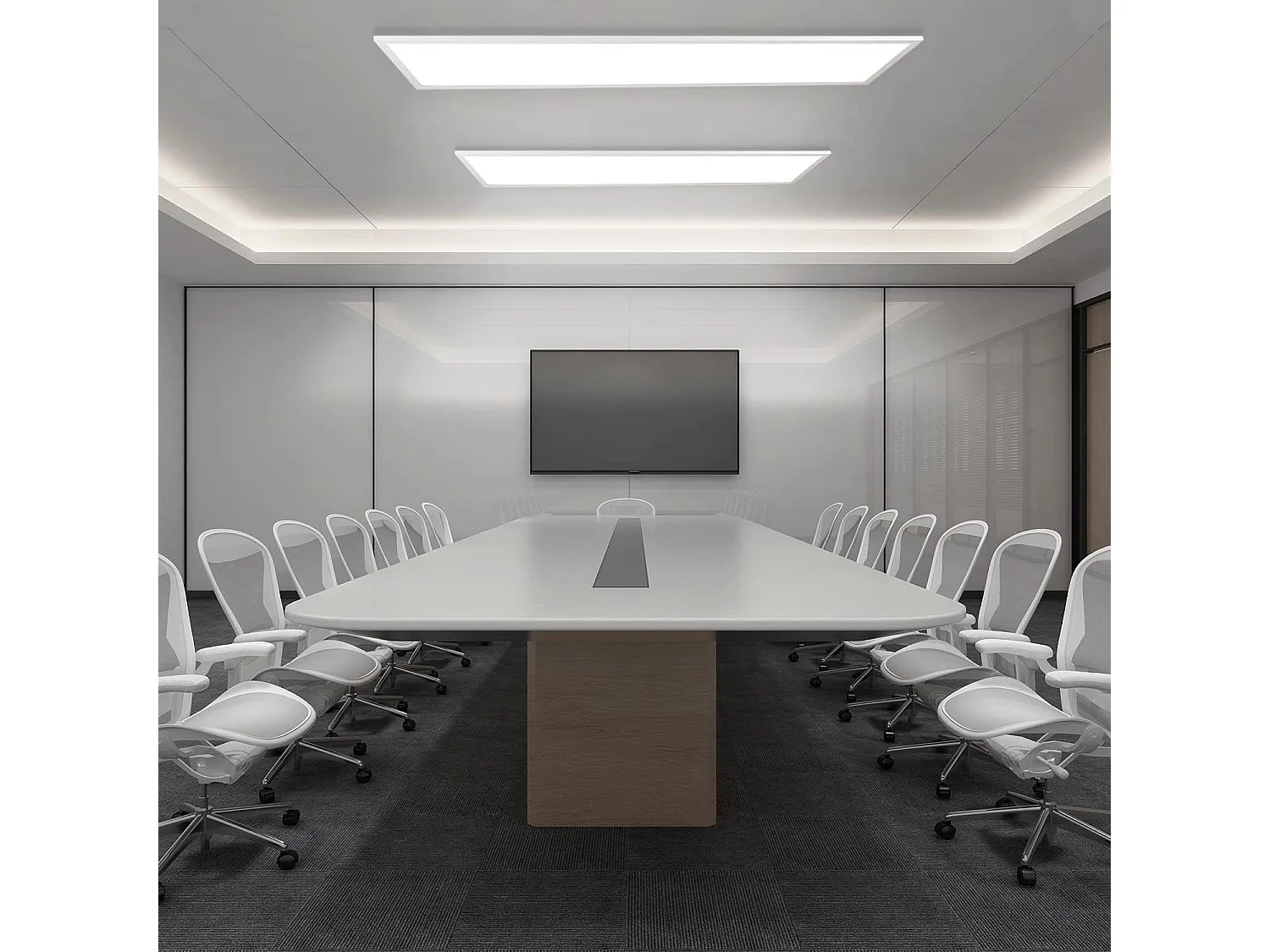 NETTLIFE biała lampa sufitowa LED z możliwością ściemniania Panel 120x30CM z pilotem 48W nowoczesna lampka nocna lampa do sypialni do salonu biuro kuchnia