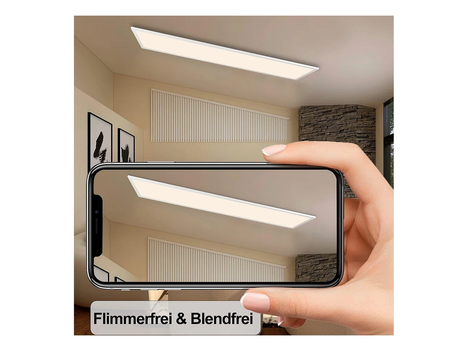 NETTLIFE Witte LED plafondlamp dimbaar paneel 120x30CM met afstandsbediening 48W moderne nachtlamp slaapkamerlamp voor woonkamer