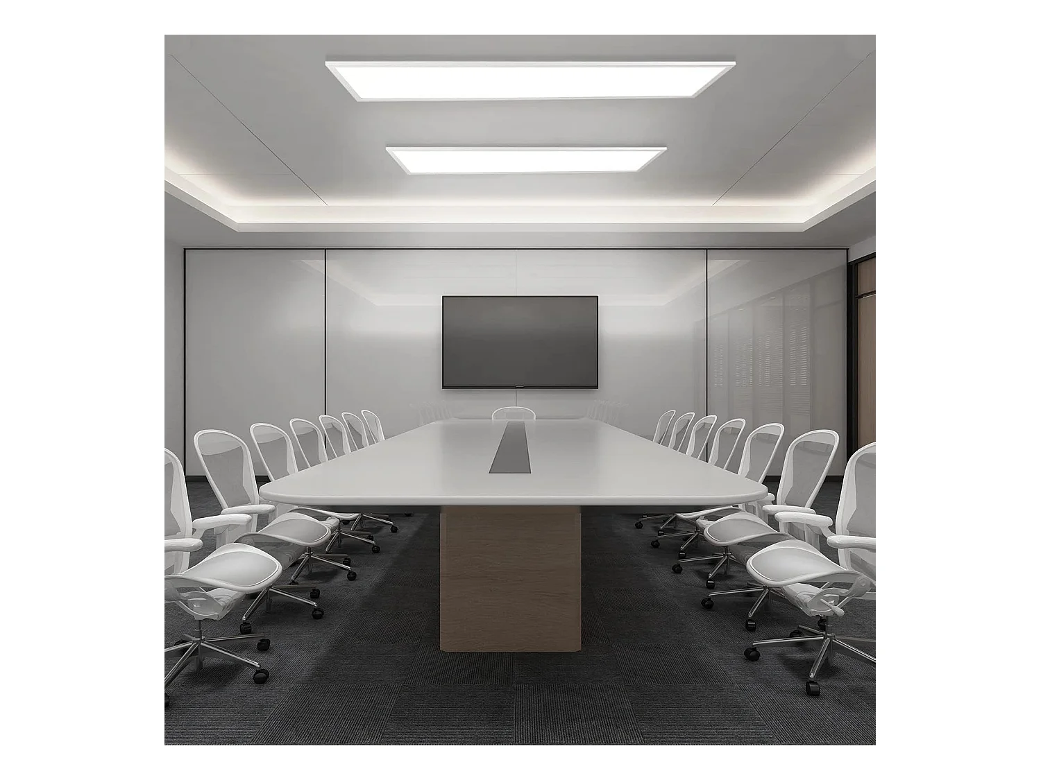 NETTLIFE Witte LED plafondlamp dimbaar paneel 120x30CM met afstandsbediening 48W moderne nachtlamp slaapkamerlamp voor woonkamer