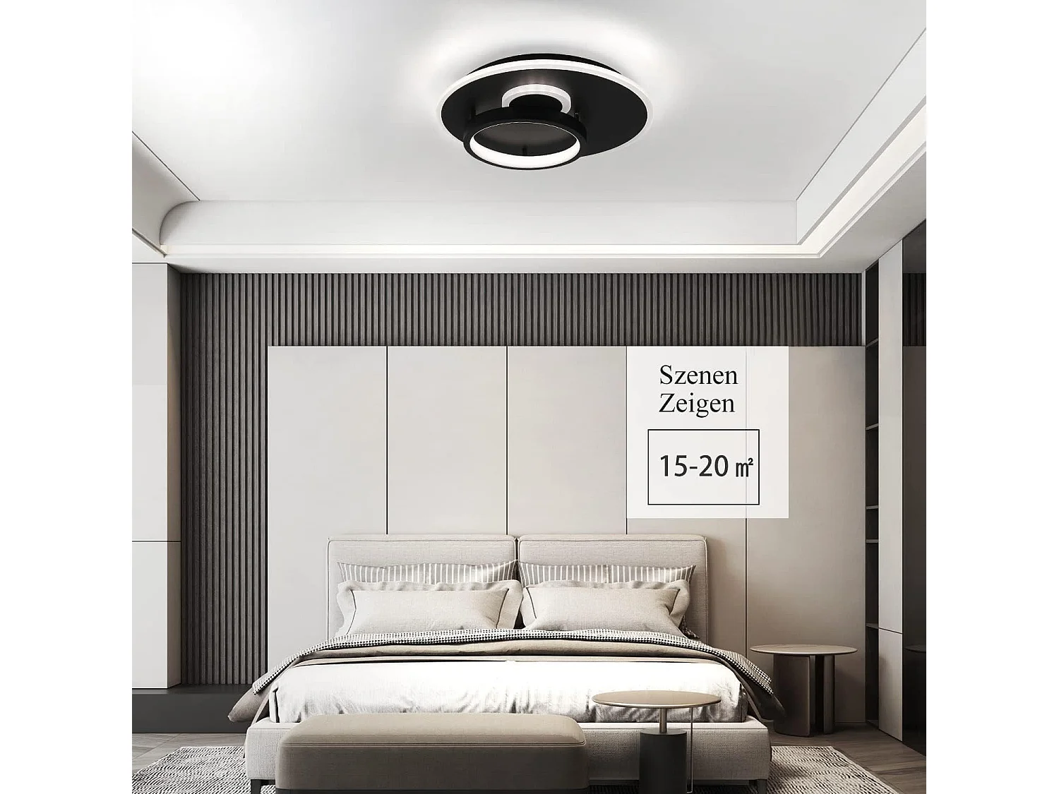 NETTLIFE LED Plafondlamp Zwart rond Dimbaar 3000-6000K 33W moderne woonkamerlamp slaapkamerlamp met afstandsbediening voor hal | keuken | eetkamer | kantoor