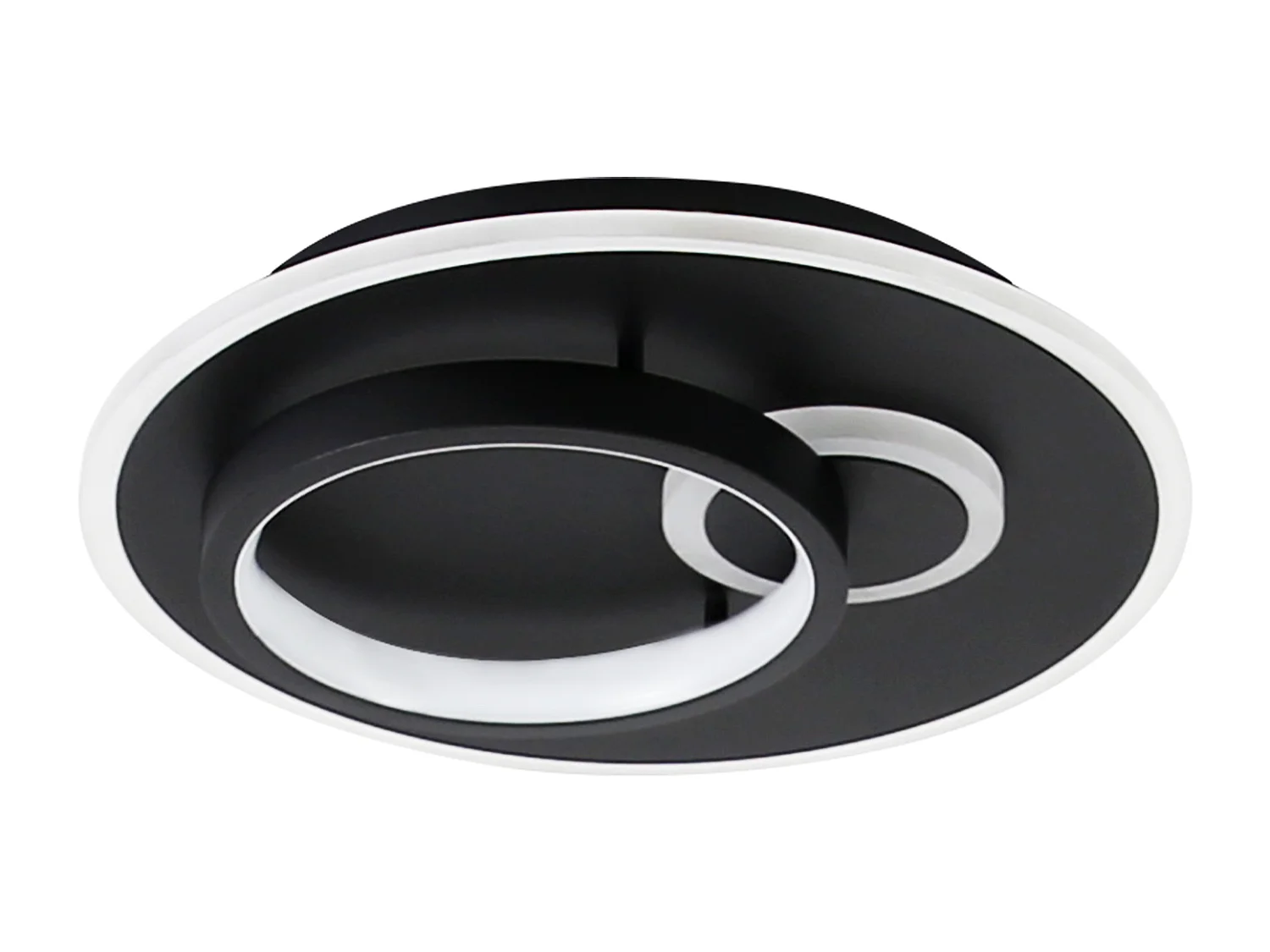 NETTLIFE Plafonnier LED Salon Noir Lampe de Cuisine 33 W Dimmable avec Télécommande Lampe Design Moderne Lampe Ronde pour Chambre Couloir