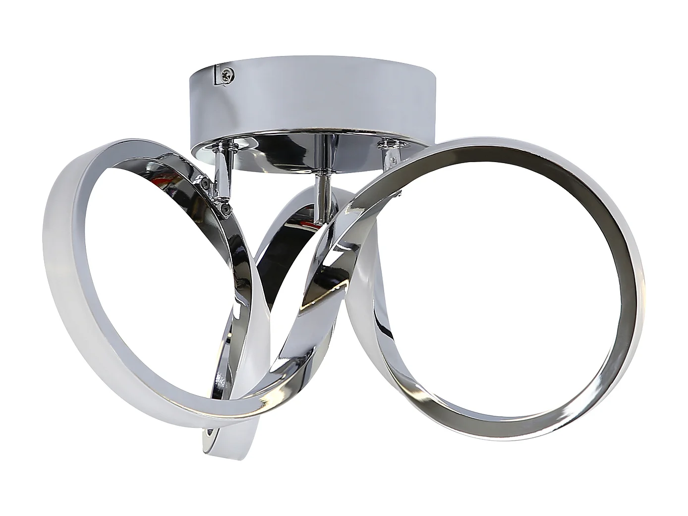 NETTLIFE Plafonnier LED Chrome 31cm Moderne 19W Blanc Chaud 3000K Lapme de Couloir pour Salon Chambre Bureau Chambre d'enfant