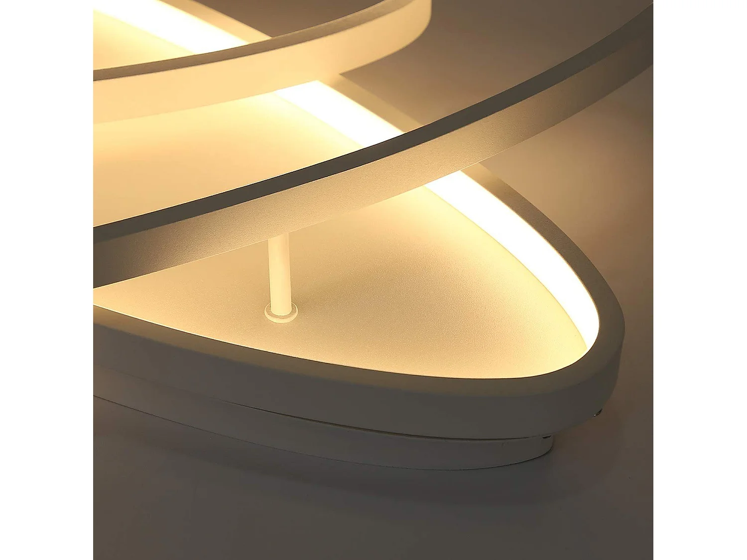 NETTLIFE Lámpara de Techo LED  - Lámpara de  76 W 2 Anillos Regulable con Control Remoto Lámpara de Diseño Moderno Lámpara de para Dormitorio Blanco