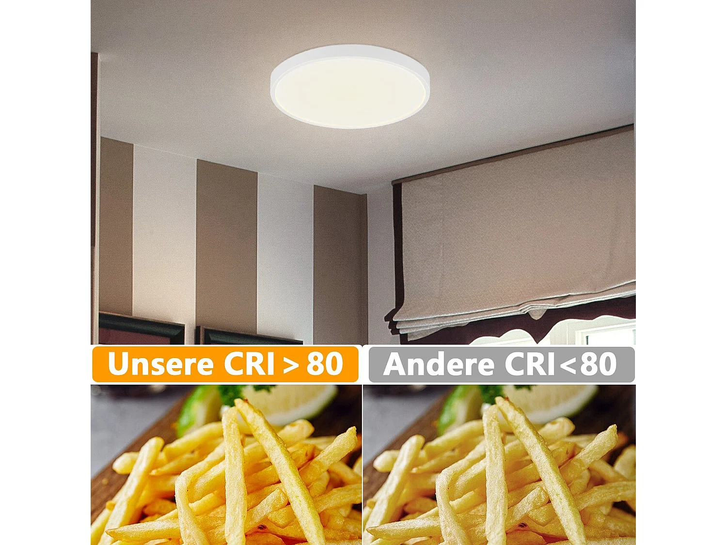 NETTLIFE Ściemnialna lampa sufitowa LED - 30x30 cm Płaska okrągła lampa IP44 Wodoodporna lampa sufitowa 20W z pilotem do salonu Sypialnia Łazienka