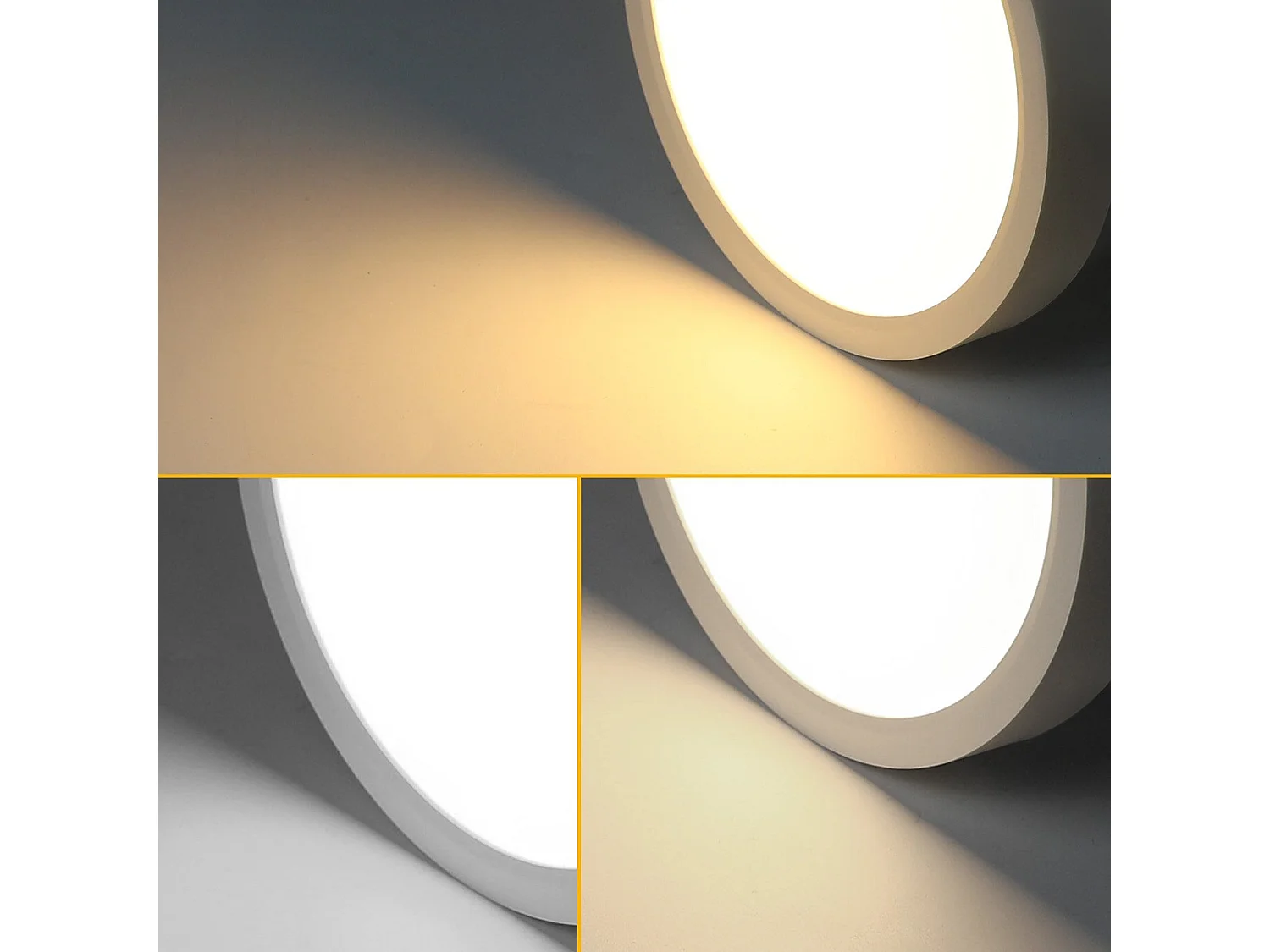 NETTLIFE Ściemnialna lampa sufitowa LED - 30x30 cm Płaska okrągła lampa IP44 Wodoodporna lampa sufitowa 20W z pilotem do salonu Sypialnia Łazienka