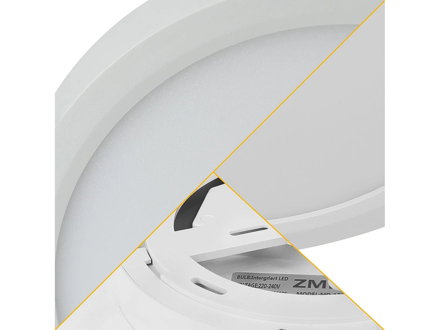 NETTLIFE Ściemnialna lampa sufitowa LED - 30x30 cm Płaska okrągła lampa IP44 Wodoodporna lampa sufitowa 20W z pilotem do salonu Sypialnia Łazienka