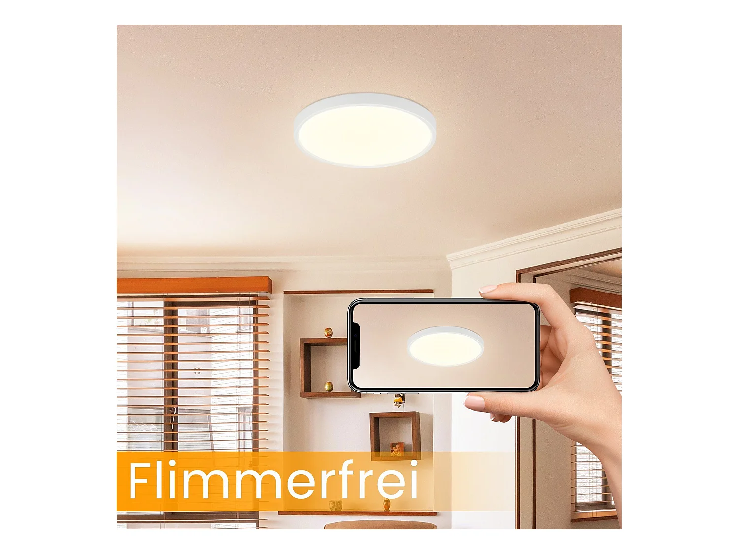 NETTLIFE Plafonnier LED Dimmable - 30x30 cm Lampe ronde plate IP44 Plafonnier étanche 20 W avec télécommande pour Salon Chambre Salle de bain