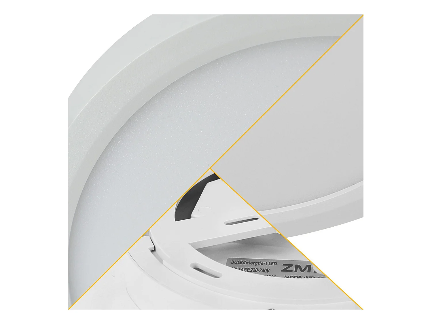 NETTLIFE Plafonnier LED Dimmable - 30x30 cm Lampe ronde plate IP44 Plafonnier étanche 20 W avec télécommande pour Salon Chambre Salle de bain