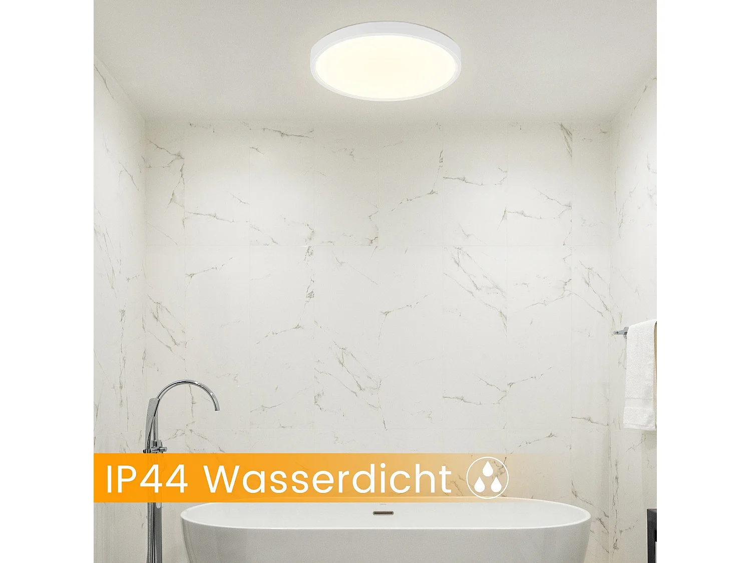 NETTLIFE Lámpara techo LED ajustable, Redonda plana 30x30 cm, IP44, Impermeable 20W, Control remoto, Sala, Dormitorio, Baño