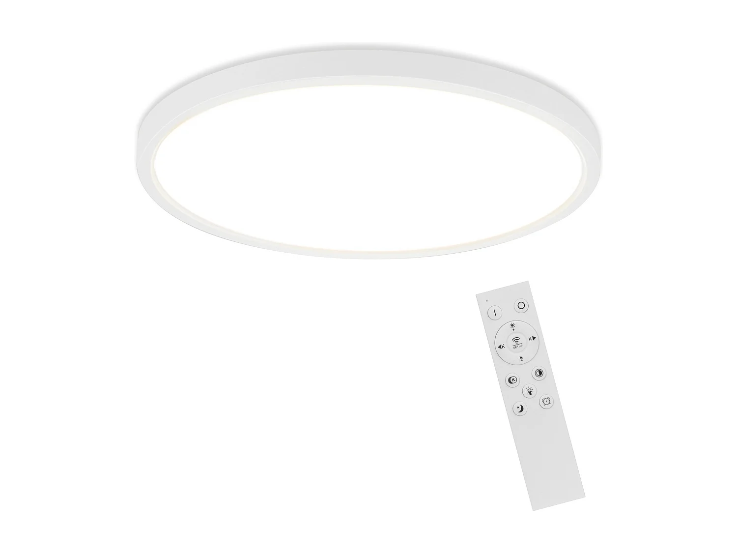 NETTLIFE Plafonnier LED Dimmable - 30x30 cm Lampe ronde plate IP44 Plafonnier étanche 20 W avec télécommande pour Salon Chambre Salle de bain