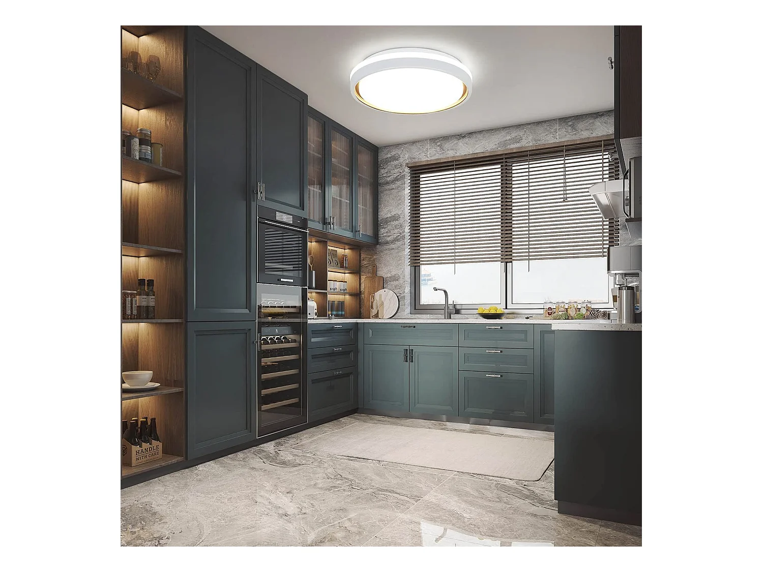 NETTLIFE Plafonnier LED 18W 30cm Chambre à Coucher Dimmable avec Télécommande Cuisine Lampe de Cuisine Moderne Ronde pour Couloir de Salon
