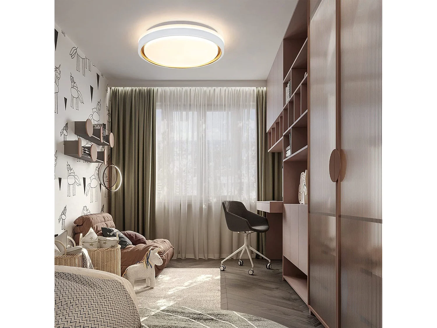 NETTLIFE LED-Deckenleuchte, 18 W, 30 cm, Schlafzimmer, dimmbar mit Fernbedienung, Küche, moderne runde Küchenlampe für Wohnzimmer, Flur