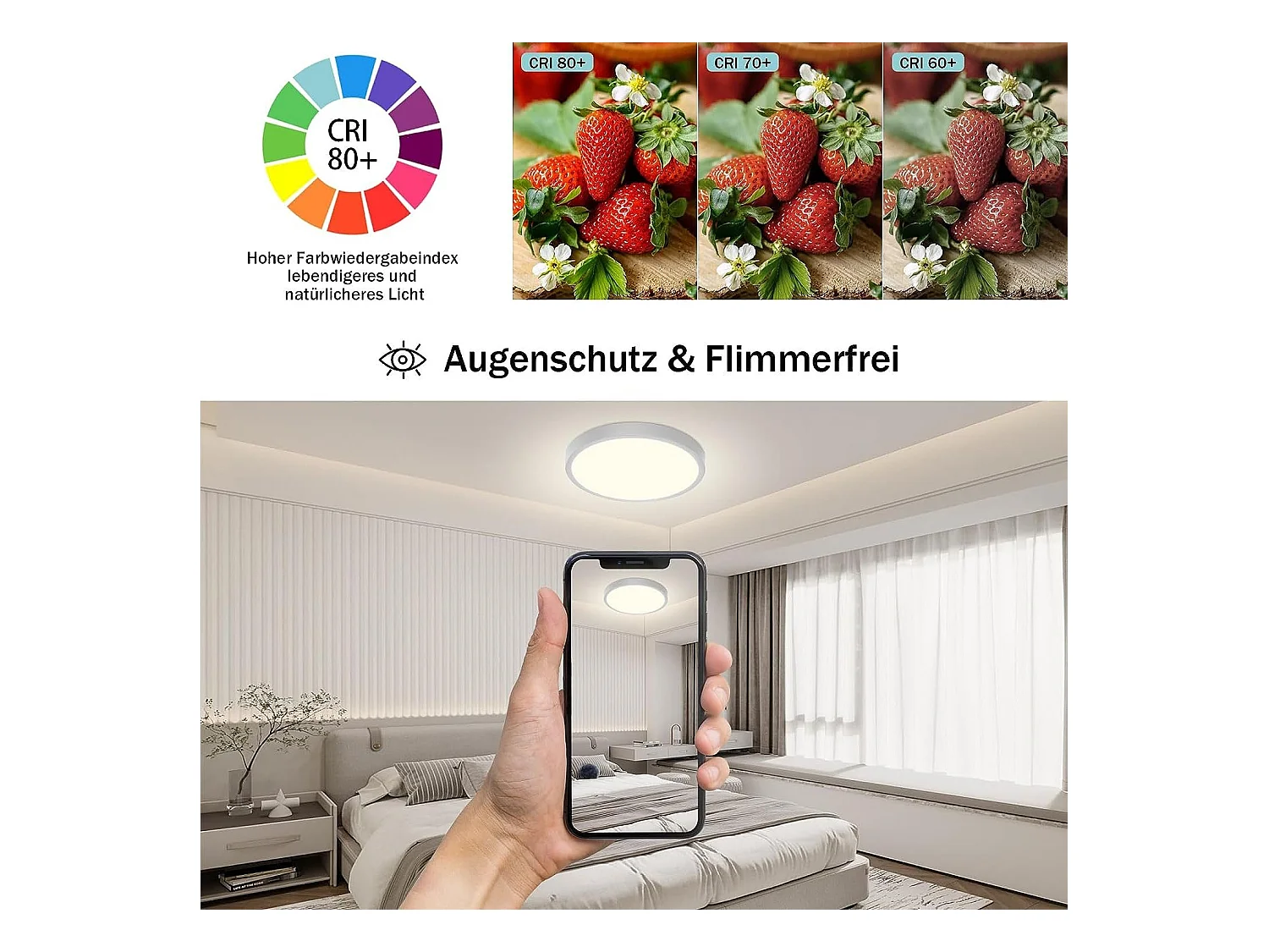 NETTLIFE LED Plafondlamp plat rond Wit 24W moderne hal lamp 4000K neutraal wit IP44 Badkamerlampe 23cm voor keuken | kantoor | woonkamer | kinderkamer | slaapkamer