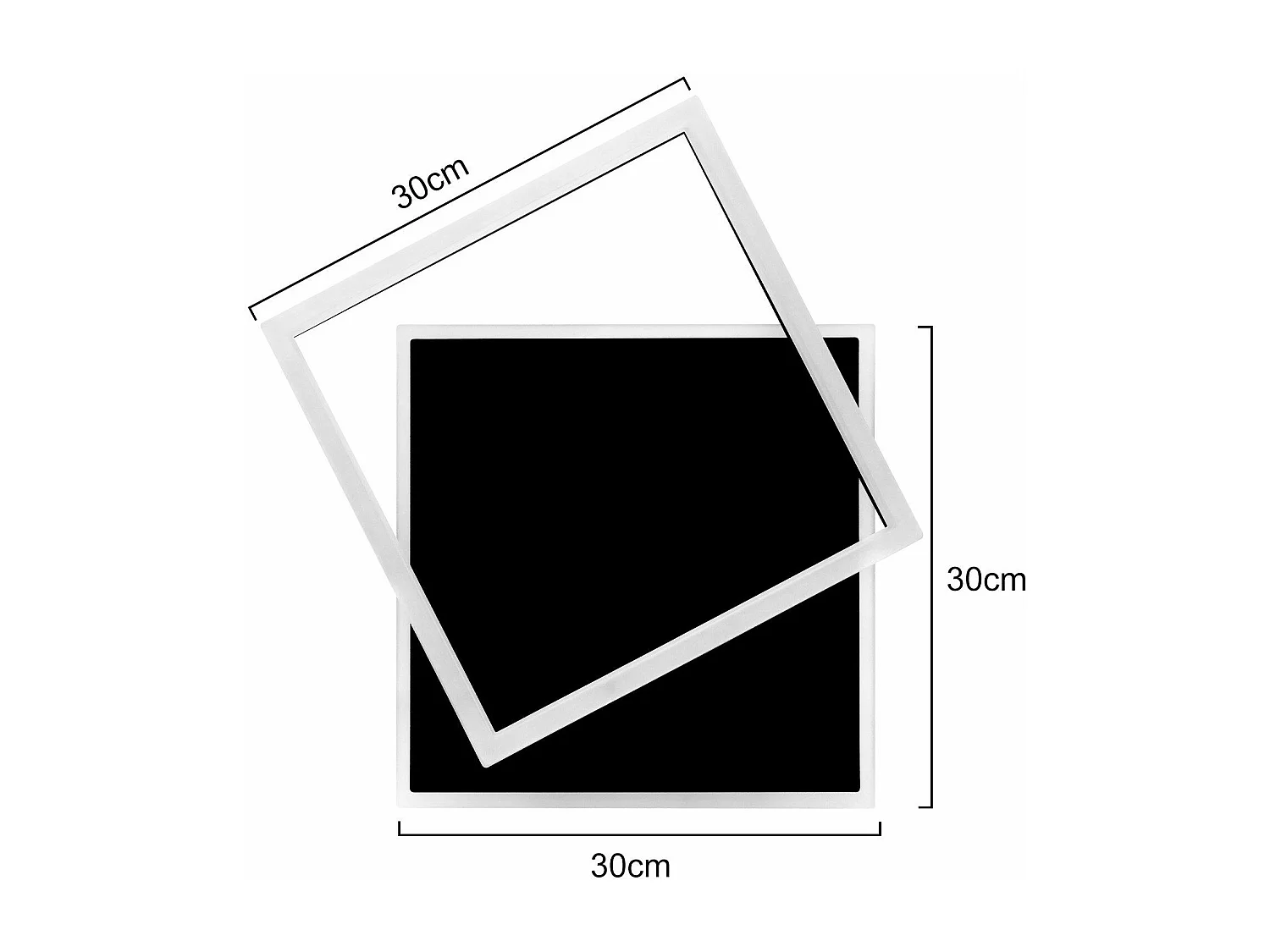NETTLIFE Plafondlamp LED zwart vierkant 2-Lichts 3000 -6000K Dimbaar Metaal 42W Moderne Keukenverlichting met Afstandsbediening voor Woonkamer Slaapkamer Eetkamer