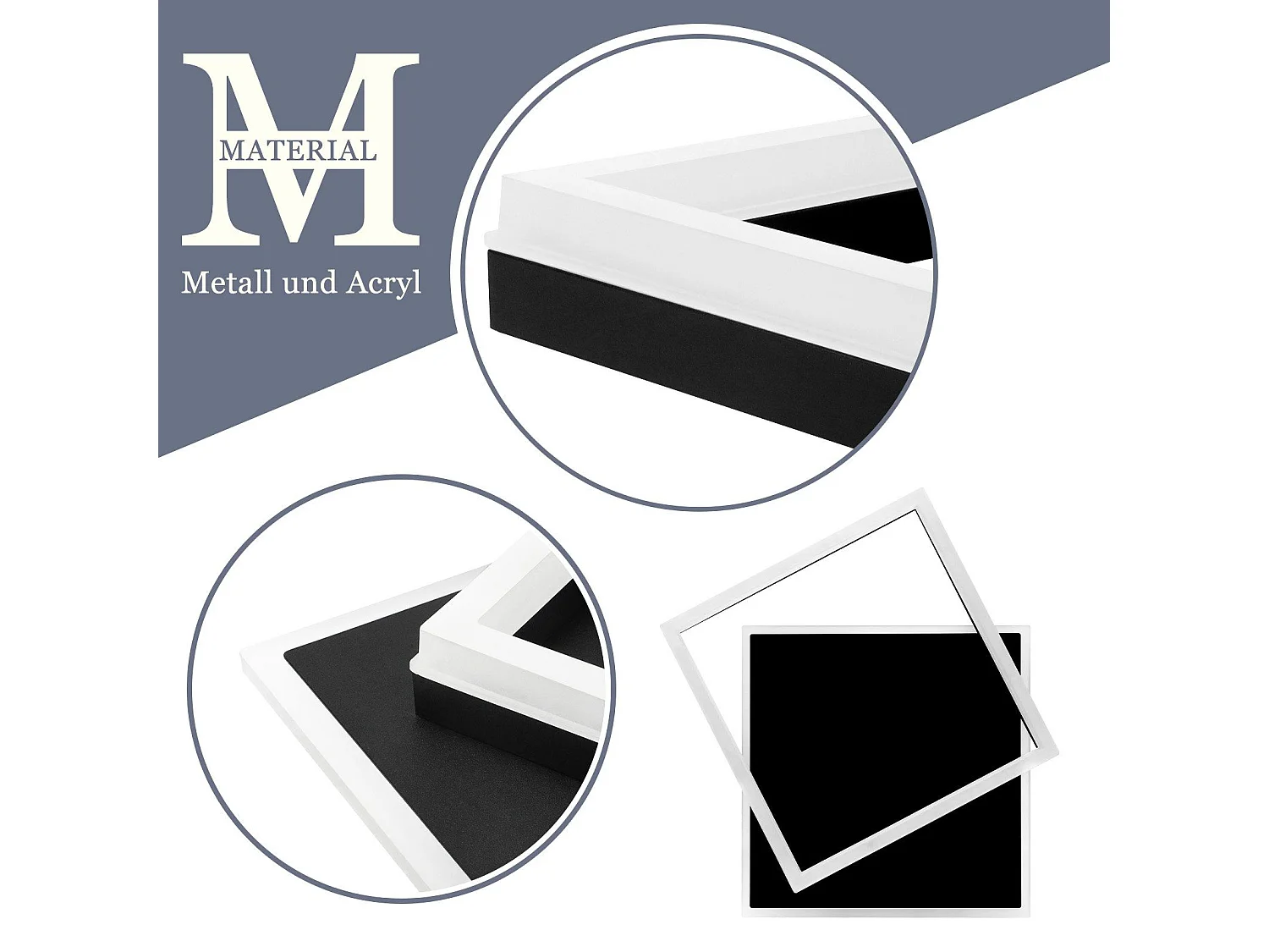 NETTLIFE Plafonnier LED Chambre Noir dimmable 42W moderne avec télécommande carré en acrylique pour salon cuisine salle à manger