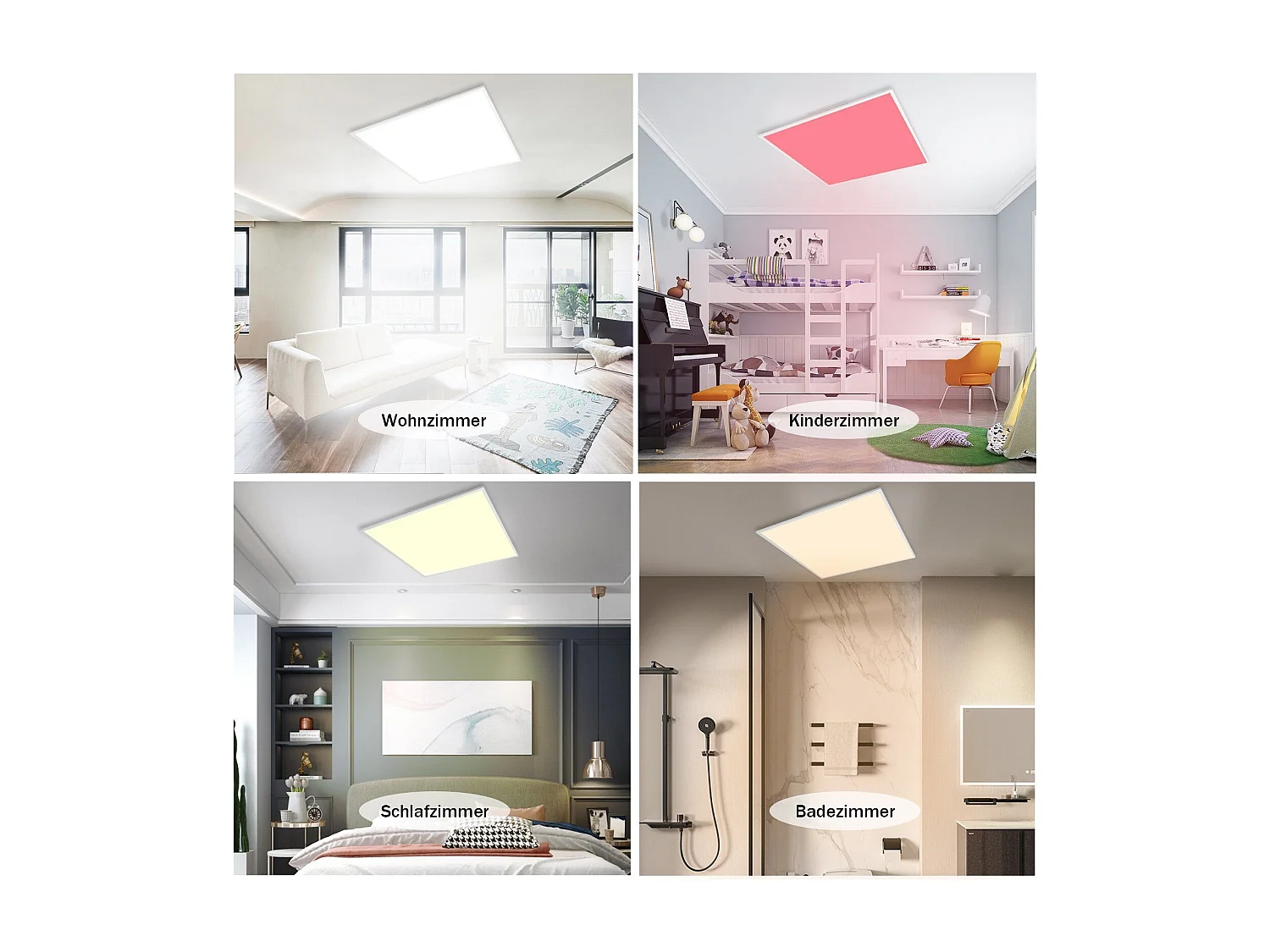 NETTLIFE Plafonnier LED Couleur Intensité Variable 24W Blanc avec Télécommande Rétroéclairage Carré 45cm pour Salon Chambre Cuisine Chambre d'Enfant