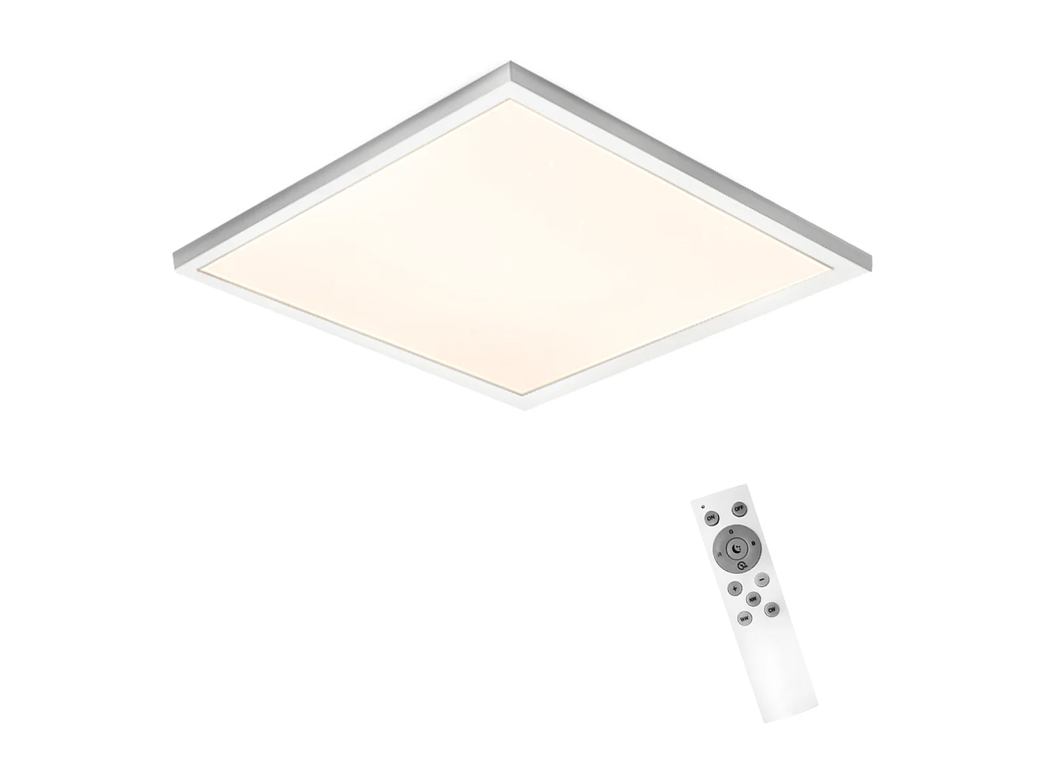 NETTLIFE Plafonnier LED Couleur Intensité Variable 24W Blanc avec Télécommande Rétroéclairage Carré 45cm pour Salon Chambre Cuisine Chambre d'Enfant