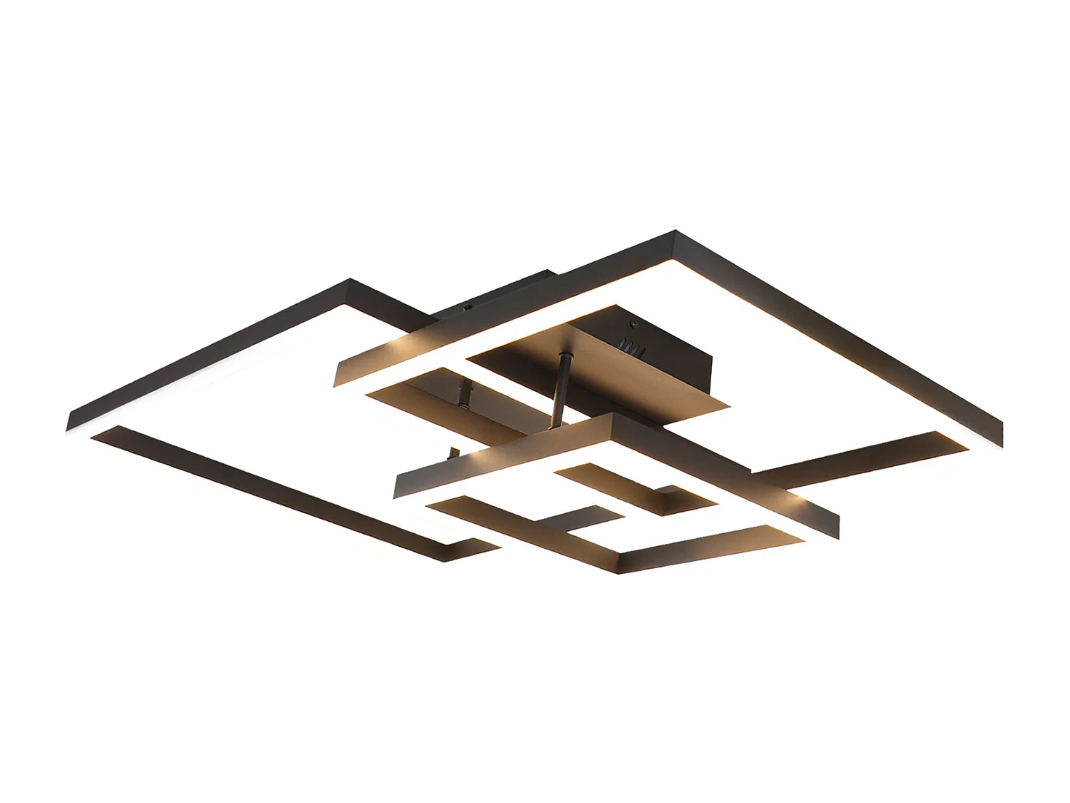 NETTLIFE Plafonnier LED Lampe de Salon Noir Dimmable avec Télécommande 84 W Lampe de Chambre Moderne pour Cuisine Couloir Bureau Salle à Manger