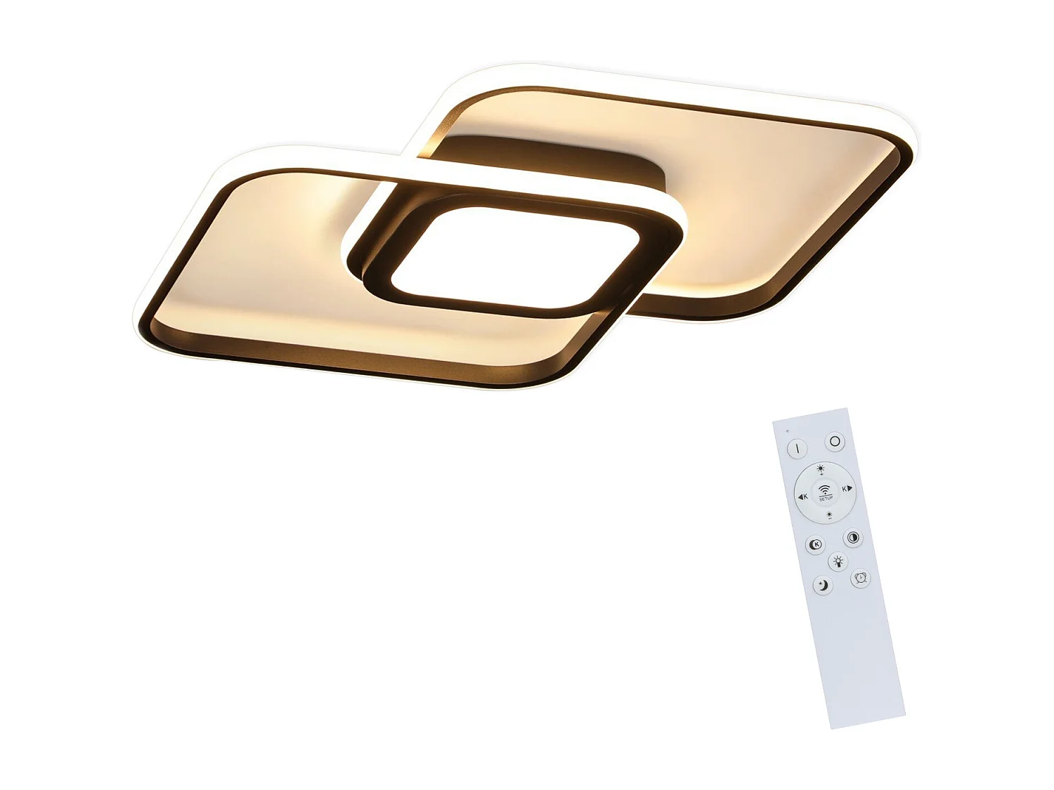 NETTLIFE Plafonnier LED Métal Noir 48W Salon de Chambre Moderne Dimmable avec Design Lampe de pour d'enfant Cuisine Salle à Manger