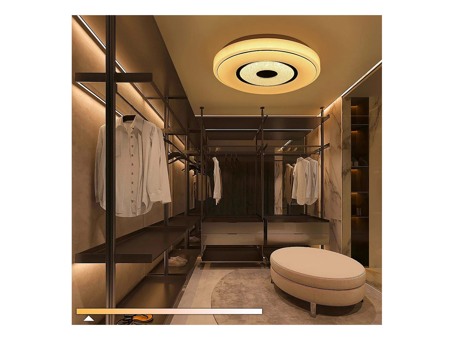 NETTLIFE Plafonnier LED 18W 30CM Dimmable avec Télécommande Lampe de Cuisine Ronde Lampe de Chambre Ciel Étoilé Salon Couloir Lampe de Bureau Plafond