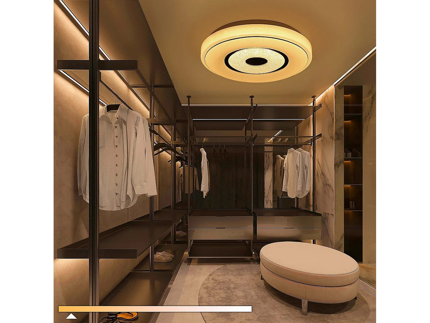 NETTLIFE Plafonnier LED 18W 30CM Dimmable avec Télécommande Lampe de Cuisine Ronde Lampe de Chambre Ciel Étoilé Salon Couloir Lampe de Bureau Plafond