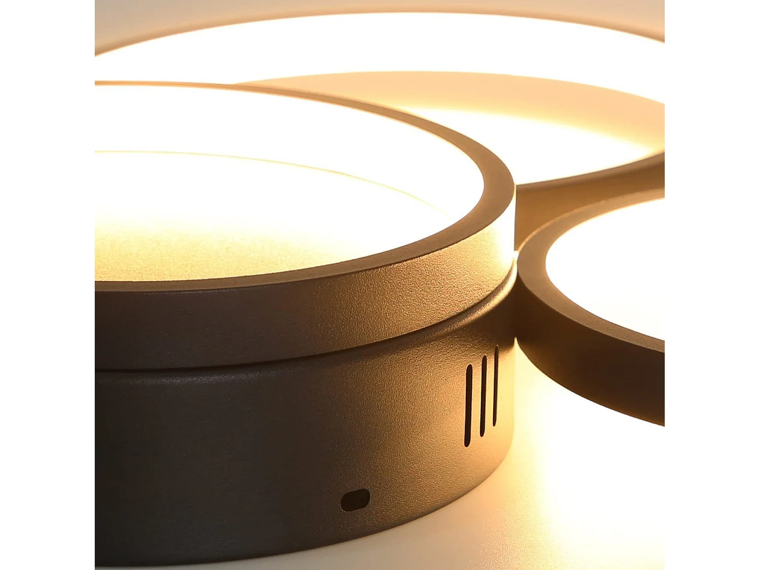 NETTLIFE Lampa sufitowa LED 22W sypialnia czarna ciepła biel z 3 pierścieniami design nowoczesna dekoracja do salonu pokój dziecięcy przedpokój jadalnia