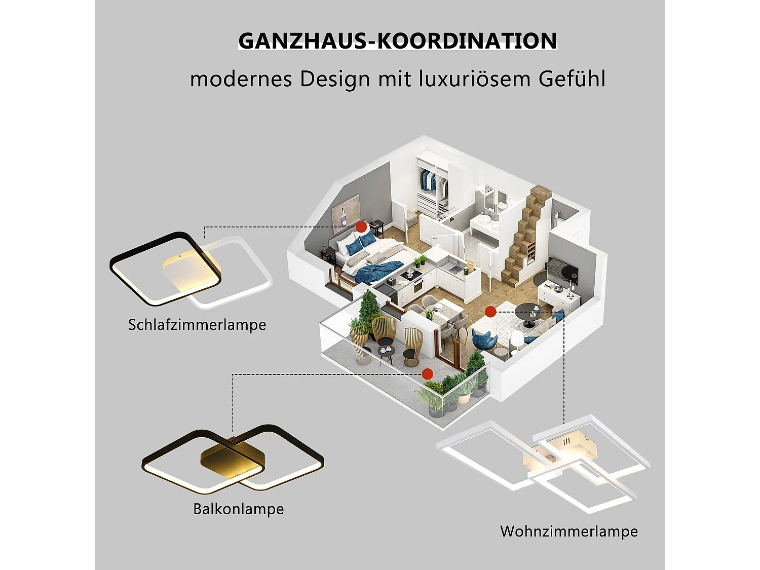NETTLIFE Lámpara de Techo LED de Metal Blanco 72W 80cm Lámpara de Salón Moderna Regulable con Diseño Rectangular para Dormitorios, Dormitorios