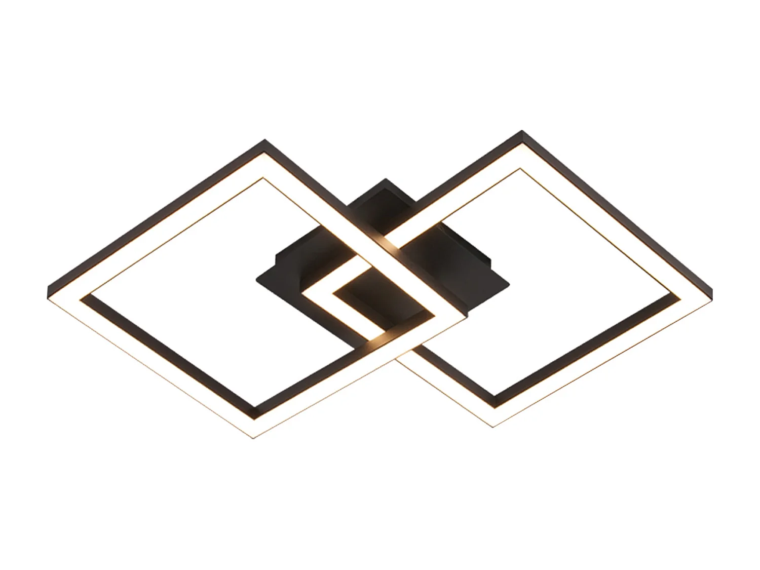 NETTLIFE Plafonnier LED 24W Noir Design Moderne Blanc Chaud Carré pour Salon Chambre Cuisine Couloir